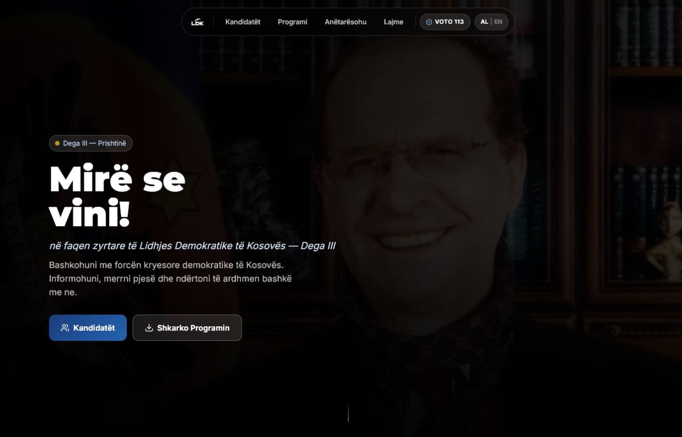 LDK Dega III homepage designed by webprishtina